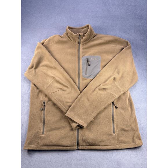Eddie Bauer Ascent Polartec Fleece Jacket, Full Zip, Brown, Men's XL - Picture 1 of 6